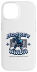 Coque pour iPhone 14 Joueur ninja de hockey sur glace