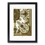 Big Box Art A 17th Century Scroll Pattern by Albert Racinet Framed Wall Art Picture Print Ready to Hang, Black A2 (62 x 45 cm)