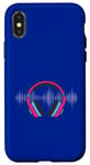 Coque pour iPhone X/XS Casque pour artistes, DJ, contrôle audio LED clignotant