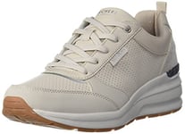 Skechers Women's Billion Subtle Spots Sneaker, Off White Dura Leather/Off White Leopard Tri, 2 UK