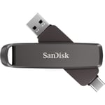 SanDisk Extreme Pro Dual Drive 2, USB Type-A och USB Type-C, Hög kapacitet, Läshastighet upp till 1000 MB/s, Kryptering