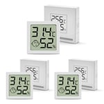 Lot Thermometre Interieur Maison,Mini Lcd Digital Thermomètre,Hygromètre D'Intérieur Mural Petit Pour Chambre Bébé,Chambre À Coucher,Salon Et Cuisine,3 Pièces