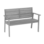 greemotion Banc de Jardin Maui en Bois d’Acacia 100% FSC, Fauteuil de Jardin, Banc d'Extérieur avec Accoudoirs, env. 120 x 83 x 58 cm, Gris