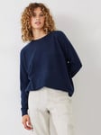 HUSH Cashmere Boyfriend Jumper, Midnight Navy