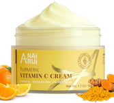 Anairui Turmeric Vitamin C Face Cream, Moisturising Collagen Face Cream for Dry