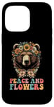 Coque pour iPhone 14 Pro Max Couronne de fleurs avec ours marron