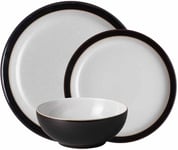 Denby - Elements Black Dinner Set For 4 - 12 Piece Ceramic Tableware Set - Dish