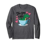 Tea Rex T-Rex Funny Tee For Tea Lovers Drinkers And Dinosaur Long Sleeve T-Shirt