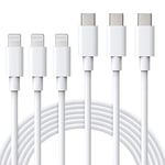 ilikable Lot de 3 Câble USB C vers Lightning 1M Cable iPhone Charge Rapide MFi Certifié Fil Chargeur pour iPhone 14 13 12 Pro Max Mini iPhone 11 Pro X XR XS SE 2020 8 Plus