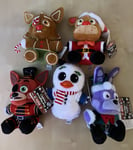 Five Nights At Freddys Holiday 5 Plush Foxy Chica Freddy Bonnie Elf Gingerbread