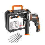 WORX - Perceuse à percussion 800W - WX328 - ⌀13 mm (livrée avec 3 forets HSS, 3 forets pour le béton, 1 jauge de profondeur, mandrin sans clé, vitesse variable, rotation avant et arrière)