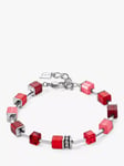 COEUR DE LION Swarovski Crystal Cube Bracelet, Red/Silver