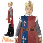 Childs King Arthur Costume Medieval Knight Fancy Dress Boys Kids St Georges