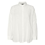 Chemisier FEMME Vero Moda coton avec manches longues et col français écru