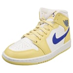 Nike Air Jordan 1 Mid Womens White Lemon Fashion Trainers - 7.5 UK