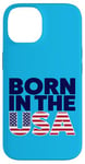 Coque pour iPhone 14 T-shirts graphiques fantaisie avec inscription « Proud Born In The USA »