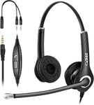 Casque Pc 3,5Mm Avec Micro Anti-Bruit,Oreillette Telephone Portable Stereo Pour Ordinateur,Iphone Samsung Smartphone,Centre D'Appels Bureau Zoom Skype Videoconference,Chat Claire,Confortable