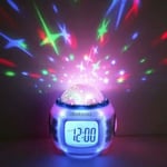 Projektor Radio Väckarklocka Star LED LCD Alarm Musik Termometer Pr Cateau Christmas Starry Sky LED Väckarklocka för barn