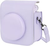 Housse pour Instax Mini 12 Pochette Appareil Photo Instantané Fujifilm Case Camera Sac de Voyage avec Bandoulière, Violet.[G601]