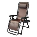 AWJ Zero Gravity Chair Recliner Lounge Chair, Rattan Manufacturing Portable Folding Patio Lawn Pool Chair with Headrest Cup Holder, Support 330lbs