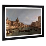 Big Box Art Framed Print of Giovanni Canaletto Grand Canal, Venice Design | Wall Art Picture | Home Decor for Kitchen, Living Room, Bedroom, Hallway, Black, A2 / 24.5x18 Inch / 62x45cm