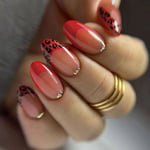 Long Oval False Nails Leopard Nail Tips Detachable Fake Nails  for DIY