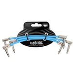 Ernie Ball Flex Patch Cable 15 cm - Azul - Paquete de 3