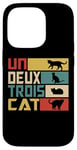 Coque pour iPhone 14 Pro Un Deux Trois Cat - Jeu de mots français amusant, chat amusant