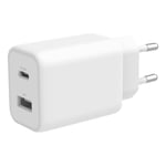 Deltaco USB-C oplader - 25W - Samsung Super Fast Charging - Hvid