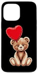 Coque pour iPhone 13 Pro Max Ours en peluche coeur amour joyeux Saint-Valentin