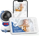 BOIFUN Wifi Video Baby Monitor Camera, App Control, 5'' 1080P, Motion&Sound PTZ,