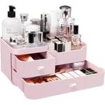 Makeup-förvaringslåda Kosmetisk lådarrangör: Makeup Organizer Beauty Product Box för badrum - Kosmetisk arrangör för Range 28*18*14.5CM Rosa