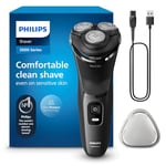 Philips Electric Shaver 3000 Series - Wet & Dry Electric Shaver for Men with SkinProtect Technology in Dark Moon, Pop-up Beard Trimmer, Cordless Shaver (Model S3145/00)