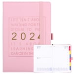 Diary 2024, Diary 2024 A5 Day to Page, 2024 Planner Diary, Weekly & Monthly Planner Daily Diary 2024 from Jan 2024 to Dec 2024 with Pen Loop, Organizer Diary Bookmarks,Monthly Stickers,Inner Pocket