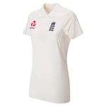 NEW BALANCE WOMAN'S ECB ENGLAND REPLICA SHORT SLEEVE POLO SHIRT TEST OFF WHITE