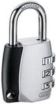 ABUS Combination Lock 155/40 - Padlock with die-cast zinc housing - Suitcase Lock/Locker Lock with Individually Adjustable Combination Code - ABUS Security Level 4 - Silver