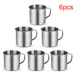 6st Outdoor Camping Vandring Te Mugg Cup Rostfritt stål 6PCS