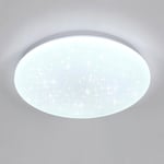 Luminaire Plafonnier, 24W Lampe de Plafond Ronde avec Effet Étoiles, Lustre led Plafonnier Moderne pour Cuisine Chambre Enfant Couloir Coucher Salle