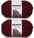 Bernat Lot de 2 paquets de 300 g de fil en polyester pour tricot et crochet Violet Prune 6 super volumineux 200 m