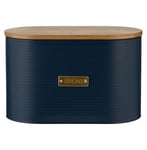 Typhoon Otto Bread Bin with Bamboo Lid 10.5L Navy For Storing Bakes And Cakes