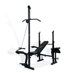 CCLIFE Banc de Musculation Multifonction Réglable Pliable - Inclinable Fitness Supports - Barre et Haltères Entrainement Complet