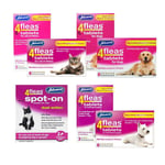 Johnson's Veterinary 4fleas Dog Puppy Flea Treatment Tablets Cat Kitten Spot On