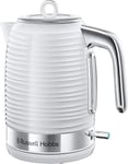 Russell Hobbs Inspire Electric 1.7L Cordless Kettle (Fast Boil 3KW, White premium textured plastic, high gloss finish, Removable washable anti-scale filter, Pull off lid, Perfect pour spout) 24360