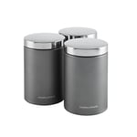 Morphy Richards 974067 Accents Kitchen Storage Canisters, Stainless Steel, Titanium, Set of 3