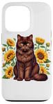 iPhone 13 Pro Sunflowers York Chocolate Cat Case