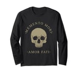 Stoic Philosophy Memento Mori Amor Fati Skull Stoicism Quote Long Sleeve T-Shirt