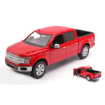 FORD F-150 LARIAT CREW CAB 2019 RED 1:27 MotorMax Auto Stradali Die Cast