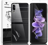 Protecteur D'écran À Trois Arbres Pour Samsung Galaxy Z Flip 3 5g, Protecteur D'écran 2 Ensembles × 4 Pièces Lecteur D'empreintes Digitales Fonctionne Sur Le Dessus - Auto-Réparateur Protecteur D'écran Pour Samsung Z Flip 3