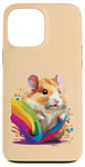 Coque pour iPhone 13 Pro Max hamster accessoire drôle meme animaux anniversaire enfant multicolore