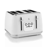 Swan Serenity ST19024WHT 4 Slice Toaster with Matt Finish, 6 Browning Levels, Temperature Control, Reheat and Defrost Functions, 2100W, White